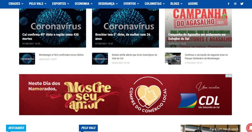 anúncio no fato novo campanha compre no caí dia dos namorados
