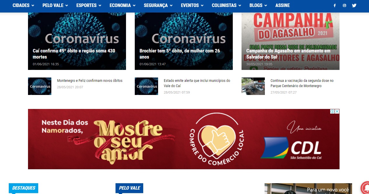 anúncio no fato novo campanha compre no caí dia dos namorados
