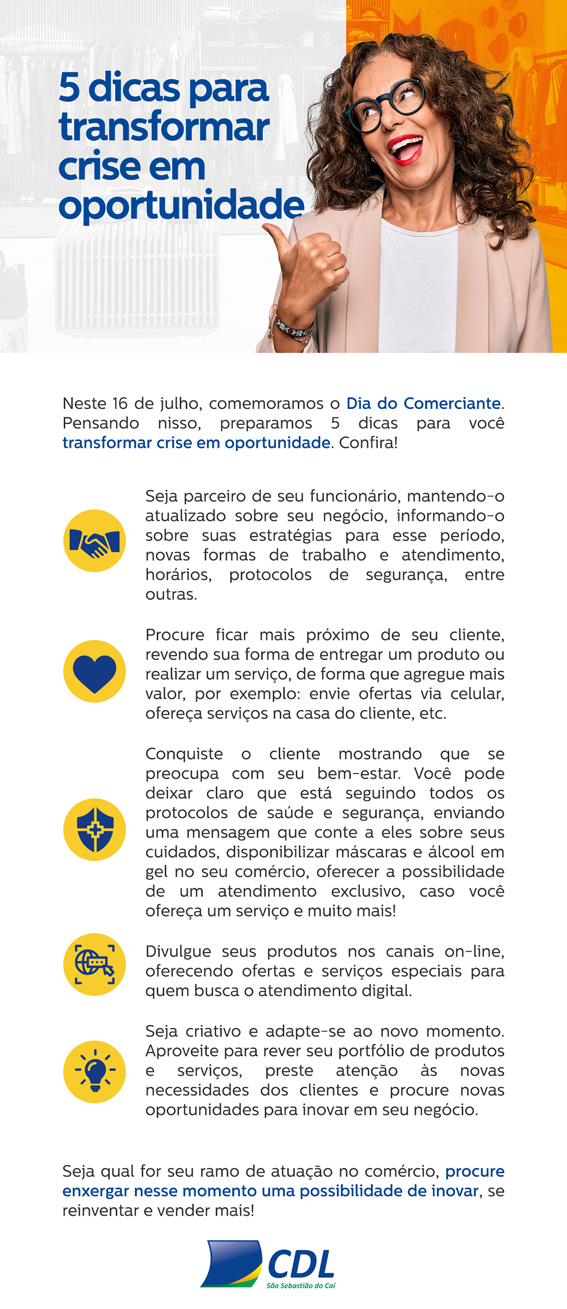 dicas para transformar a crise em oportunidade - dia do comerciante